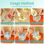 Pink Onigiri Mold Set, 8 PCS Musubi Press Mold Kit for Lunch Bento and Home Party DIY, Non Stick Rice Ball Sushi Mold for Kitchen Family Food Lovers Gifts Christmas