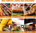 Cifaisi BBQ Grill Accessories Set, 38Pcs Stainless Steel Grill Tools Grilling Accessories with Aluminum Case, Thermometer, Grill Mats for Camping/Backyard Barbecue, Grill Utensils Set for Men Women