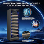 ORYMUSE 200 Bottle Upgrade Wine Cooler Refrigerator - 24 Inch Large Capacity Wine Fridge Built-In Freestanding, with Quiet Compressor, Professional Temperature Control & Wine Cellar - Black