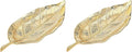 Godinger Leaf Tray, Serving Tray, Serving Platter Centerpiece Décor and Serveware - Gold (Pack of 2)