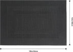 Leetaltree Black Frame Placemats Set of 24 - Heat Resistant Non-Slip Place mats for Dining Table, Washable Durable PVC Vinyl Woven Table Mats(Black Frame, 24)