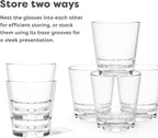 TOSSWARE RESERVE 8oz Stacking Rocks, SET OF 24, Premium Quality, Tritan Dishwasher Safe & Heat Resistant Unbreakable Plastic Whiskey Glasses, Clear