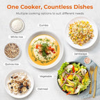 Compact Mini Rice Cooker Small Kitchen 3-Cup (Uncooked) / 6-Cup (Cooked), Non Stick Ceramic Inner Pot Rice Maker, 24H Timer Delay, Auto Keep Warm, 8 Functions Multicooker For Brown Rice, Steam, Soup
