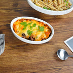 Au Gratin Baking Dishes 7'' x 4'', 12 OZ Ceramic Oval Baking Dish for Single Serving, Individual Casserole Dishes Oven Safe, Set of 4 Oval serving bowl for food, Side Dishes, Salad, Pasta