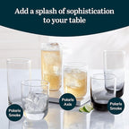 Libbey Polaris Tumbler and Rocks, Axis Glass Cups Set of 16, Elegant Mixed Drinking Glasses with Modern Clean Lines, Dishwasher Safe Glassware Set