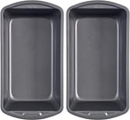 GoodCook Nonstick Loaf Pan 9 x 5-Inch Heavy-Duty Steel Bakeware with Easy-Clean Non-Stick Coating, Oven & Dishwasher Safe Pan for Meatloaf Breads Lasagnas Casseroles & More, Set of 2, Gray
