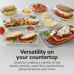 Hamilton Beach Panini Press Sandwich Maker & Electric Indoor Grill with Locking Lid, Opens Wide to Fit Any Thickness for Quesadillas, Burgers & More, Nonstick 8" x 10" Grids, Red (25462Z)