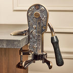 Wine Enthusiast Legacy Corkscrew – Durable Wine Opener with Black Marble Handle & Solid Metal Construction - Long Lasting Cork Removal with Tabletop Mount (Antique Bronze)