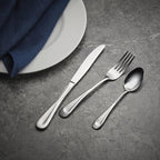 Oneida Silverware Set For 8, Satin Sand Dune 45-Piece Everyday Flatware Set with Serving Utensils, Service For 8, 18/0 Stainless Steel Silverware, Knives Spoons and Forks (Silver, 45 Piece)