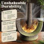 ChefSofi Mortar and Pestle Set - Black Polished Exterior - 3.5 Cup Capacity