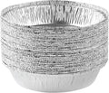 PLASTICPRO 7'' Inch Round Tin Foil Pans Disposable Aluminum, Freezer & Oven Safe - For Baking, Cooking, Storage, Roasting, & Reheating, Pack of 20