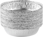 PLASTICPRO 7'' Inch Round Tin Foil Pans Disposable Aluminum, Freezer & Oven Safe - For Baking, Cooking, Storage, Roasting, & Reheating, Pack of 20