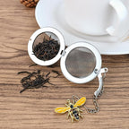 Stainless Steel Mesh Tea Infuser, 2.1 inch Tea Ball with Honey Bee Pendant Tea Strainer Tea Diffuser Tea Steeper for Filtering Tea,Tea Infusers for Loose Tea (Bee, 2PC)