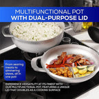 Universal 2-in-1 Caldero (9.4 inch/24 cm), Versatile Dutch Oven Pot with Lid, Premium Cast Aluminum with Dual-Function Lid for Searing Meats, Compact Pots for Stews & Rice