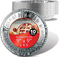 Stock Your Home 9 Inch Aluminum Tart Pie Pans (10 Count) - Disposable & Recyclable Large Pie Pan - Foil Pie Tin for Bakeries, Cafes, Restaurants - Durable Large Foil Pans for Pies, Fruit Tarts, Quiche