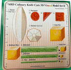 ARD Culinary Knife Cuts 3D Visual Model Set II, an educational precision knife skills with 3D templates and guides
