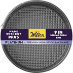 Wilton Platinum Non-Stick Spring Form Pan - Baking Pan for Cheesecakes, Deep Dish Pizzas & Bread Puddings - Scratch Resistant, Even Heat Distribution & Made Without PFAS - 9 x 2.7 Inch
