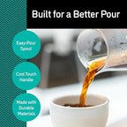 Coffee Gator Pour Over Coffee Maker - 14oz High Heat Borosilicate Glass with Reusable Stainless Steel Filter, Drip Coffee Brewer Pourover Dripper Set Carafe, 400ml Clear