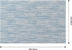 Leetaltree Jacquard Blue Placemats Set of 8 - Heat Resistant Non-Slip Place mats for Dining Table, Washable Durable PVC Vinyl Woven Table Mats(Jacquard Blue, 8)