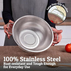 PriorityChef Premium Stainless Steel Colander for Kitchen, Durable Rice and Pasta Strainer with Handle, Rust-Resistant & Dishwasher Safe, 3 Qt