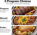 Hamilton Beach Portable 6 Quart Set & Forget Digital Programmable Slow Cooker with Lid Lock, Temperature Probe, Dishwasher Safe Crock & Lid, Stainless Steel (33969A)
