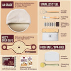 Superbaking Sourdough Starter Kit, 9" Round Banneton Bread Proofing Basket Set, Sourdough Bread Baking Supplies, Sourdough Tools with Silicone Bread Sling, Bread Making Tools, Baking Gifts