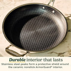 Cuisinart FusionPlus Hybrid Nonstick Stainless Steel Cookware, 10.25-Inch Deep Fry Pan Skillet with Cover, PFAS-Free PURELYSEAR Ceramic Technology, Scratch Proof, Cool Grip Handles, Dishwasher Safe