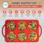 BAKE BOSS Confetti 4 Inch Jumbo Silicone Muffin Pans for Baking – 6-Cup Nonstick Silicone Cupcake Pan Egg Size – Heavy-Duty Large Cupcake Pan, BPA-Free, Easy-Release, Oven & Dishwasher Safe