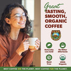 Low Acid Organic Coffee – Whole Bean, Mold-Free & Stomach Friendly by Java Planet, Peruvian Single Origin Half Caff Coffee, Medium Dark Roast, Arabica Gourmet Coffee Grade A, 1LB Bag