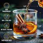 Bravario Unbreakable Whiskey Glasses, Plastic Rocks Glasses — 12.5 oz Clear Dishwasher Safe Tritan Old Fashioned Drinkware, Shatterproof BPA-Free Bourbon Cocktail Set of 4