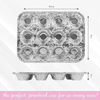 PLASTICPRO Aluminum Foil Muffin Pans Reusable and Disposable, Holds 12 Mini Cupcakes/Muffin foil Pan Pack of 50