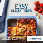 Farberware Easy Solutions Nonstick Baking Set, Includes Cookie Pans, Loaf Pan, and Cake Pan with Portion Marks, 4 Piece, Non Stick Bakeware Set - Blue