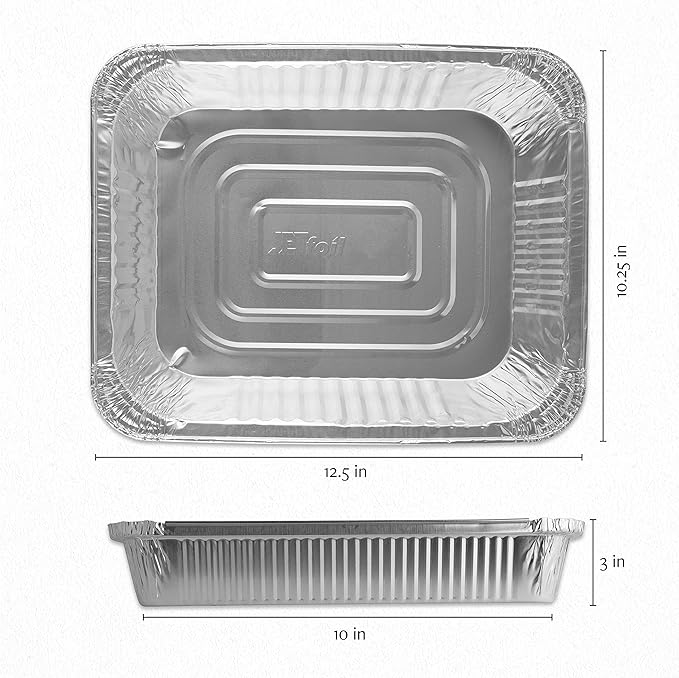 PLASTICPRO Disposable 9 x 13 Aluminum Foil Pans Half Size Deep Steam Table Bakeware - Cookware Perfect for Baking Cakes, Bread, Meatloaf, Lasagna Pack of 30