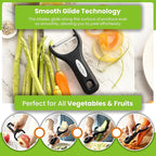 Spring Chef Stainless Steel Y Shaped Vegetable Peeler for Kitchen - Heavy Duty Potato Peeler with Ultra Sharp Blades & Soft Grip Handle for Apple, Carrot, Cucumber, Veggie, Fruit, Citrus - Black