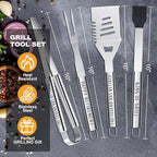 Retirement Gifts for Men, Retired Gifts for Men, Dad, Grandpa, Coworker, Teacher, Boss, Grilling Accessories, Heavy Duty Stainless Steel Grill Set BBQ Grill Tools for Outdoor Grill with Aluminum Case