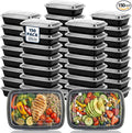 TIYA Food Containers - 32 oz Bulk 150 Pack with Lids - Rectangular Plastic To-Go Containers - Reusable, Microwavable, Dishwasher Safe - Leak-Proof for Meal Prep - BPA-Free