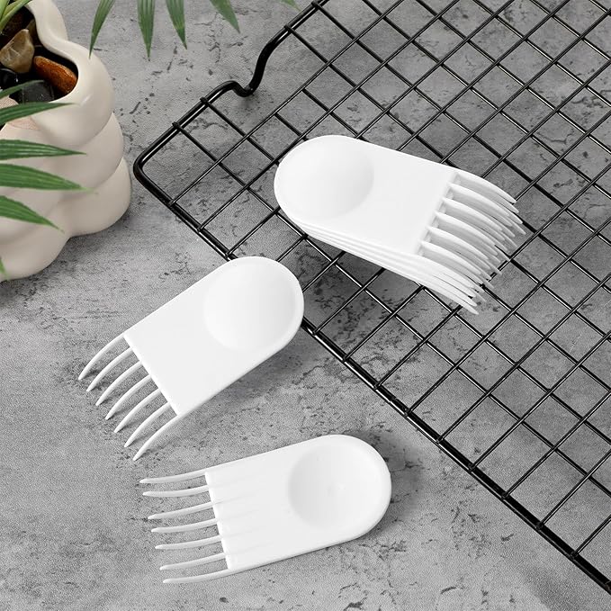 6 Pcs Vegetable Chopper Cleaning Tool Fork Salad Choppers Onion Chopper Tools Vegetables Cutter Cleaning Brush for Vegetable Choppers Fruit Vegetables Cleaner Comb Kitchen Tools White