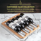 SCHMÉCKÉ 24 Bottle Compressor Wine Cooler Refrigerator w/Lock - Large Freestanding Wine Cellar For Red, White, Champagne or Sparkling Wine - 41f-64f Digital Temperature Control Fridge Stainless Steel