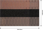 Leetaltree Brown with Black Striped Placemats Set of 6 - Heat Resistant Non-Slip Place mats for Dining Table, Washable Durable PVC Vinyl Woven Table Mats（Brown Stripe, 6）