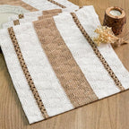 FEXIA Boho Table Runner for Hoilday Spring Home Decor Farmhouse Rustic Table Runner Macrame Burlap Coffee Table Decor House Decoration for Living Room Bridal Shower (12x72 Inches)