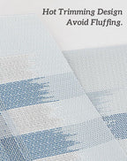 Leetaltree Geometric Print Blue Placemats Set of 6 - Heat Resistant Non-Slip Place mats for Dining Table, Washable Durable PVC Vinyl Woven Table Mats (Geometric Blue, 6)