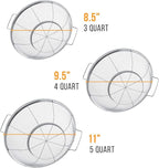 U.S. Kitchen Supply Set of 3 Stainless Steel Colander Strainers Net Baskets 5, 4, & 3-Quart - Colander with Handles & Resting Base - Stainless Steel Sieve, Mesh Strainers and Colanders for Kitchen