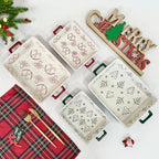 Domini Casserole Dishes for Oven, Ceramic Baking Dishes for Oven Set of 2, Lasagna Pan Deep, Baking Pan Set Square Casserole Dish Set with Handles for Baking, Pattern Green(11.4+8.5inch) Christmas