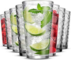 Biscayne 18-Piece Family Drinking Glasses Set - Drinking Glassware Set with Highball Cooler, DOF (Double Old Fashioned), and Juice Glasses - 6 Each