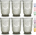 Yungala Smokey Black Highball Glasses Set of 6 —10 oz Tall Drinking Glasses