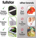 Fullstar Mandoline Slicer for Kitchen, Fruit Cutter, Cheese Grater, Cucumber Slicer, Veggie Spiralizer, Food Cutter & Kitchen Gadgets & Gifts with Safety Glove (11 in 1, White)