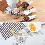 Smithcraft Measuring Cups and Spoons Set, Stainless Steel Measuring Cups Set, Dry 7 Measurer Cups 9 Measurement Spoons with Leveler & Measure Enquivalents for Kitchen & Baking Nesting Measuring Tools