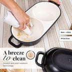 Dutch Oven for Sourdough Bread Baking – Enamelled Cast Iron Bread Loaf Pot – 500°F Oven Safe Non Stick Bread Pot – Double Round Loaf Space, 16.5cm Diameter, Black, – by Nuovva