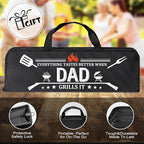 Dad Gifts from Daughter, Dad Grilling Accessories Christmas, Heavy Duty Stainless Steel Grill Set BBQ Grill Tools for Outdoor Grill with Aluminum Case, Grill Utensils Set Ideal Grilling Gifts
