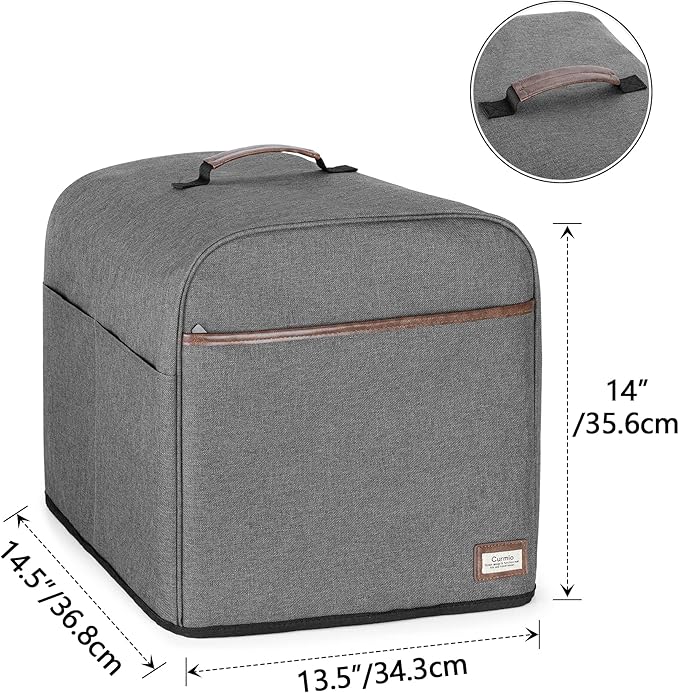 CURMIO Cocktail Machine Dust Cover Compatible with Bartesian Premium, Professional, Duet, Cocktail Maker Machine Dust Cover with Pockets for Cocktail Capsules, Gray, Patent Design